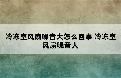 冷冻室风扇噪音大怎么回事 冷冻室风扇噪音大